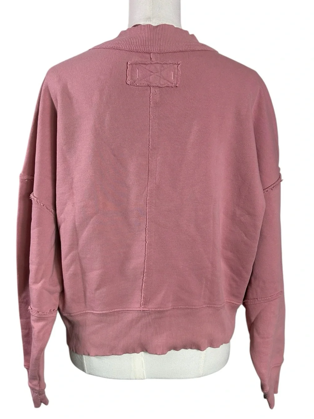 Free People Oversized Boxy Hi Lo Pullover Sweatshirt Mauve Blossom Small NWT